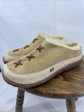 Born Mohawk Womens Slippers Winter Clogs, Suede w/ Shearling Lining, est 6.5 / 7